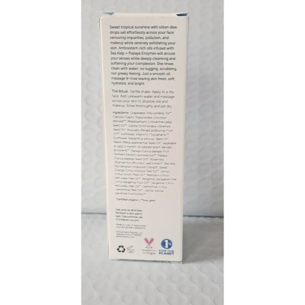 Earth Harbor Sunshine Dew Antioxident Cleansing Oil 2oz Daily Makeup Remover NIB